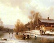 安东 道尔 : Skaters And Washerwomen In A Frozen Landscape